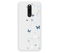 Coque en silicone renforcé imprimée compatible Xiaomi Redmi Note 8 Butterfly