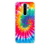 Coque en silicone renforcé imprimée compatible Xiaomi Redmi Note 8 Pro Tie Dye Spirale