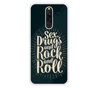 Coque en silicone renforcé imprimée compatible Xiaomi Redmi Note 8 Sex and rock and roll