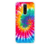 Coque en silicone renforcé imprimée compatible Xiaomi Redmi Note 8 Tie Dye Spirale