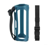 Coque en silicone respectueuse de l'environnement pour haut-parleur JBL Flip5, ajustement parfait avec trous de volume pour un son ininterrompu (bleu (avec épaule))