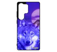 Coque En Silicone S25 Ultra Loup Portable Design Alpha Pas Cher Bleu 4g Animaux Animal Lune Nuit Louve Ciel Gel Pour Samsung Galaxy