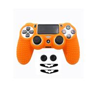 Coque en silicone souple antidérapante orange pour manette PS4 Slim Pro