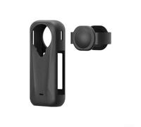 Coque en silicone souple avec cache d'objectif pour Insta360 X4 Air, conçue pour absorber les chocs et protéger l'objectif (noir)