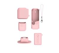 Coque en silicone souple pour DJI OSMO Pocket 4 Creator Combo résistant aux rayures Housse de protection d'objectif Corps de caméra pour Pocket 4 Accessoire (Rose)