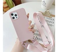 Coque En Silicone Souple Pour Iphone,Bandoulière,Coque Antichoc,Sangle De Collier,15 Pro Max,14,13,12,11,Poly Xs,X,7,8 Plus,256.Dark Pink.Case & Strap