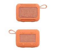 Coque en silicone souple pour JBL Go 5 - Résistante aux chocs - Protection intégrale à 360° - Sans couture - Ultra fine - Facile à nettoyer - Lavable - Découpes précises pour le chargement (orange)