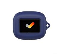 Coque en silicone souple pour JBL LIVE Buds4, résistante aux chocs avec peau rayée, étui de protection portable pour écouteurs (bleu foncé)