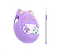 Coque en silicone souple pour Tamagotchi Paradise, protection complète à 360 degrés, antidérapante, antichoc, avec film protecteur d'écran transparent en TPU et cordon de couleur unie
