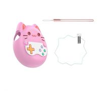 Coque en silicone souple pour Tamagotchi Paradise, protection complète à 360 degrés, antidérapante, antichoc, avec film protecteur d'écran transparent en TPU et cordon de couleur unie