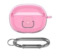 Coque en silicone transparent étanche et résistante pour casque SHOKZ Open Dots ONE offrant un accès complet aux commandes (Rose transparent)