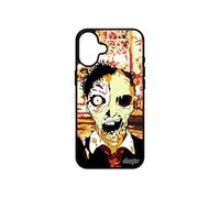 Coque en silicone zombie pour iPhone 16+ Plus apocalypse solide case Orange terrifiant horreur revenant 4G gore immeuble halloween Apple