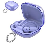 Coque en TPU pour Beats Powerbeats Pro 2 avec porte-clés, coque de protection anti-perte et antichoc pour Powerbeats Pro2 2025, durable et accès facile pour homme/femme (violet transparent)