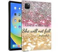 Coque en TPU pour iPad Pro 13 2024 13"/iPad Air 13 2024 13" - Coque de protection fine et résistante aux chocs avec motif de la Bible chrétienne du Psaume 46-5
