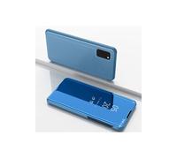 Coque en TPU + PU voir la surface du miroir de la fenêtre avec support bleu clair pour votre Samsung Galaxy A41