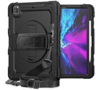 Coque en TPU + Silicone avec sangle de maintien intégrée béquille pivotante à 360° et bandoulière noir pour votre Apple iPad Pro 12.9 pouces (2020)