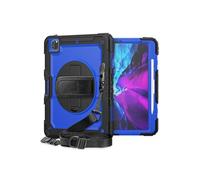 Coque en TPU + Silicone avec sangle de maintien intégrée béquille pivotante à 360° et bandoulière noir/bleu pour votre Apple iPad Pro 12.9 pouces (2020) G