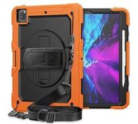 Coque en TPU + Silicone avec sangle de maintien intégrée béquille pivotante à 360° et bandoulière orange pour votre Apple iPad Pro 12.9 pouces (2020) Orange G