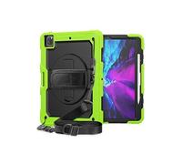 Coque en TPU + Silicone avec sangle de maintien intégrée béquille pivotante à 360° et bandoulière vert jaunâtre pour votre Apple iPad Pro 12.9 pouces
