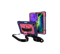 Coque en TPU + Silicone hybride résistant aux chocs avec béquille et bandoulière bleu marine/rose pour votre Apple iPad Pro 11 pouces (2020)/(2018)