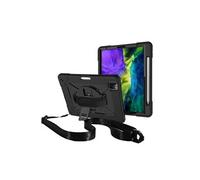 Coque en TPU + Silicone hybride résistant aux chocs avec béquille et bandoulière noir pour votre Apple iPad Pro 11 pouces (2020)/(2018)