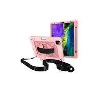 Coque en TPU + Silicone hybride résistant aux chocs avec béquille et bandoulière or rose pour votre Apple iPad Pro 11 pouces (2020)/(2018) Or Rose G