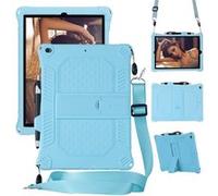 Coque en TPU + Silicone preuve de choc avec béquille et bandoulière bleu clair pour votre Apple iPad 10.2 (2019)/iPad Air 10.5 pouces (2019)