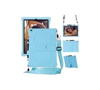 Coque en TPU + Silicone preuve de choc avec béquille et bandoulière bleu clair pour votre Apple iPad 10.2 (2019)/iPad Air 10.5 pouces (2019)