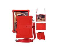 Coque en TPU + Silicone preuve de choc avec béquille et bandoulière rouge pour votre Apple iPad 10.2 (2019)/iPad Air 10.5 pouces (2019)