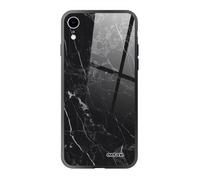 Coque en verre trempé compatible iPhone Xr - Motif Marbre noir - EVETANE