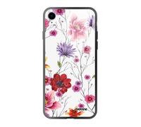Coque en verre trempé - EVETANE - iPhone Xr - Fleurs Multicolores - Protection haute résistance - Design unique