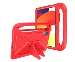 Coque Enfant pour Xiaomi Redmi Pad SE / Pad 2 avec Poignée et Support Rouge