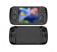 Coque ergonomique en silicone pour console ANBERNIC RG406H avec matériau résistant aux chocs et accès pratique au port pour les jeux (noir)