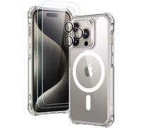 Coque ESR pour iPhone 15 Pro Max compatible avec MagSafe, lot de 2 protections d' cran et 1 protection d'objectif, coins Air Guard, dos en acryli