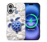 Coque esthétique 2 en 1 pour iphone 17 6,3 Pouces Compatible avec MagSafe, étui de téléphone à Protection complète, magnétique et Antichoc -Tortue perlée modèle