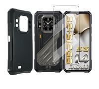 Coque et 1Pcs Verre trempé Protection Compatible with Cubot King Kong X Pro Coke Coque de Protection Compatible with Cubot King Kong X Pro étui Housse Etui Protection et protège écran Antichoc-Black