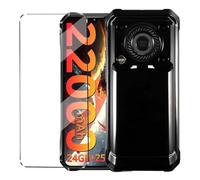 Coque et 1Pcs Verre trempé Protection Compatible with Oukitel WP36 Coke Coque de Protection Compatible with Oukitel WP36 étui Housse Etui Protection et protège écran Antichoc,Black