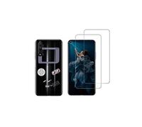 NOVAGO Compatible avec Huawei Honor 20 et Nova 5T -Pack de 2 Film Protection écran Verre trempé +1 Coque Souple Transparente et Résistante Anti Choc (Gameboy)