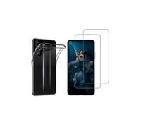 NOVAGO Compatible avec Huawei Honor 20 et Nova 5T -Pack de 2 Film Protection écran Verre trempé +1 Coque Souple Transparente et Résistante Anti Choc (Transparent)