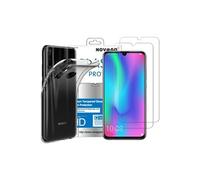 NOVAGO Compatible avec Huawei Honor 20 Lite et P Smart Plus 2019 Psmart +2019 -Combo (Films + Coque) Coque Souple et Solide Transparente +2 Films Protection écran en Verre trempé résistant