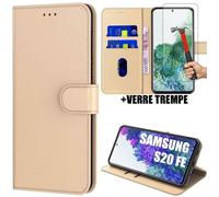 Coque et 2 Verres Trempés - Booling - pour Samsung S20 FE - Doré - Protection 360° - Anti-chocs