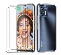 Coque et 3Pcs Verre trempé Anti Casse Protection Compatible with Oukitel C35/Oukitel C36 Coke Coque de Protection étui Housse Etui Protection et protège écran Antichoc,Clear