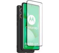 Casr Coque arrière Moto G85 semi-rigide + protège-écran en verre trempé Noir