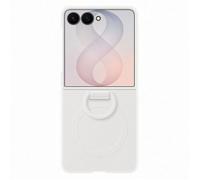 Coque et étui téléphone mobile Samsung magnétique en silicone avec anneau Crème pour Galaxy Z Flip 8