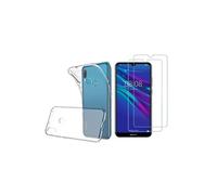 Coque et films pour Huawei Y6 2019 / Y6S 2019 - Coque Transparente Souple Solide Anti Choc + 2 Films Protection écran Verre trempé résistant