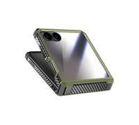 Coque et Protection d'Ecran pour Galaxy Z Flip 7 avec Charnière et Clip Ceinture Vert foncé