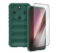 Coque et Verre Trempé pour Honor Magic 8 Lite Souple Antichoc Renforcé Vert