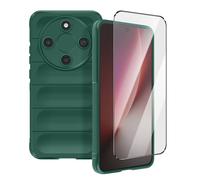 Coque et Verre Trempé pour Honor Magic 8 Lite Souple Antichoc Renforcé Vert