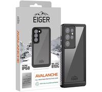 Coque Étanche Compatible pour Samsung Galaxy S24 Ultra | Eiger Avalanche Case | Full Protect Case Waterproof/Anti-poussière | Coque IP68 avec Protecteur d'écran intégré | Transparent Noir