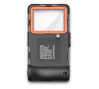 Coque étanche IP68 pour la plongée avec tuba, 15 m de profondeur, boîtier tactile sous-marin avec écrou 1/4, coque de protection en TPE + PC pour tous les smartphones, bleu + orange (noir + orange)